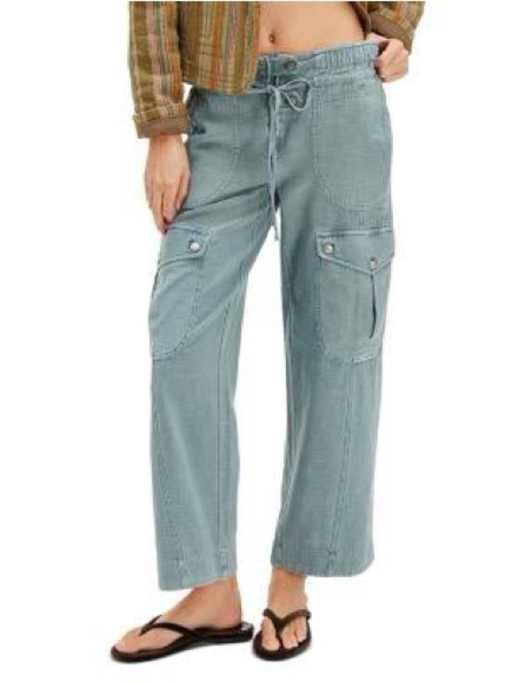 We The Free Park Avenue Wide-Leg Cargo Pants in Sea Adventure colour
Worn once!